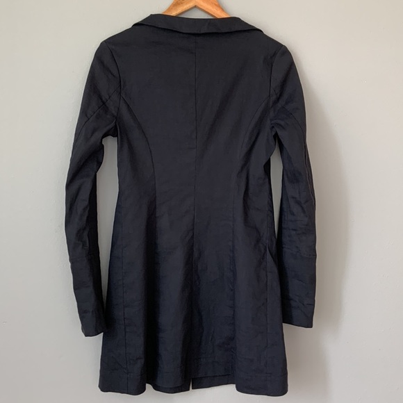 Annette Görtz • Linen Blend Long Sleeve Tab Jacket in Gray Blue Mare Size 34 / 4 - Picture 11 of 14